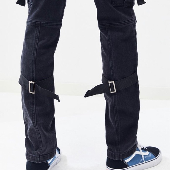 PacSun Workwear Black Cargo Slimfit Jeans - Picture 4 of 5